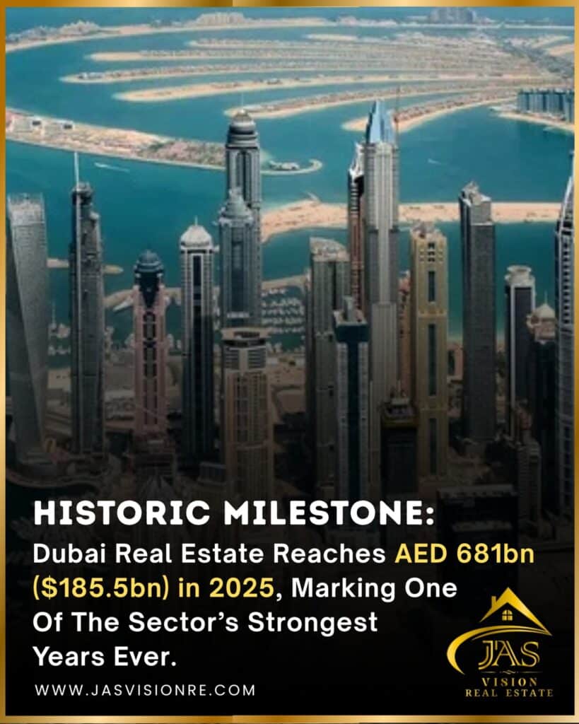 Dubai real estate hits a historic high 📈 $185.5bn in sales in 2025, powered by population growth and strong demand.
